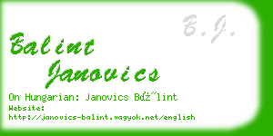 balint janovics business card